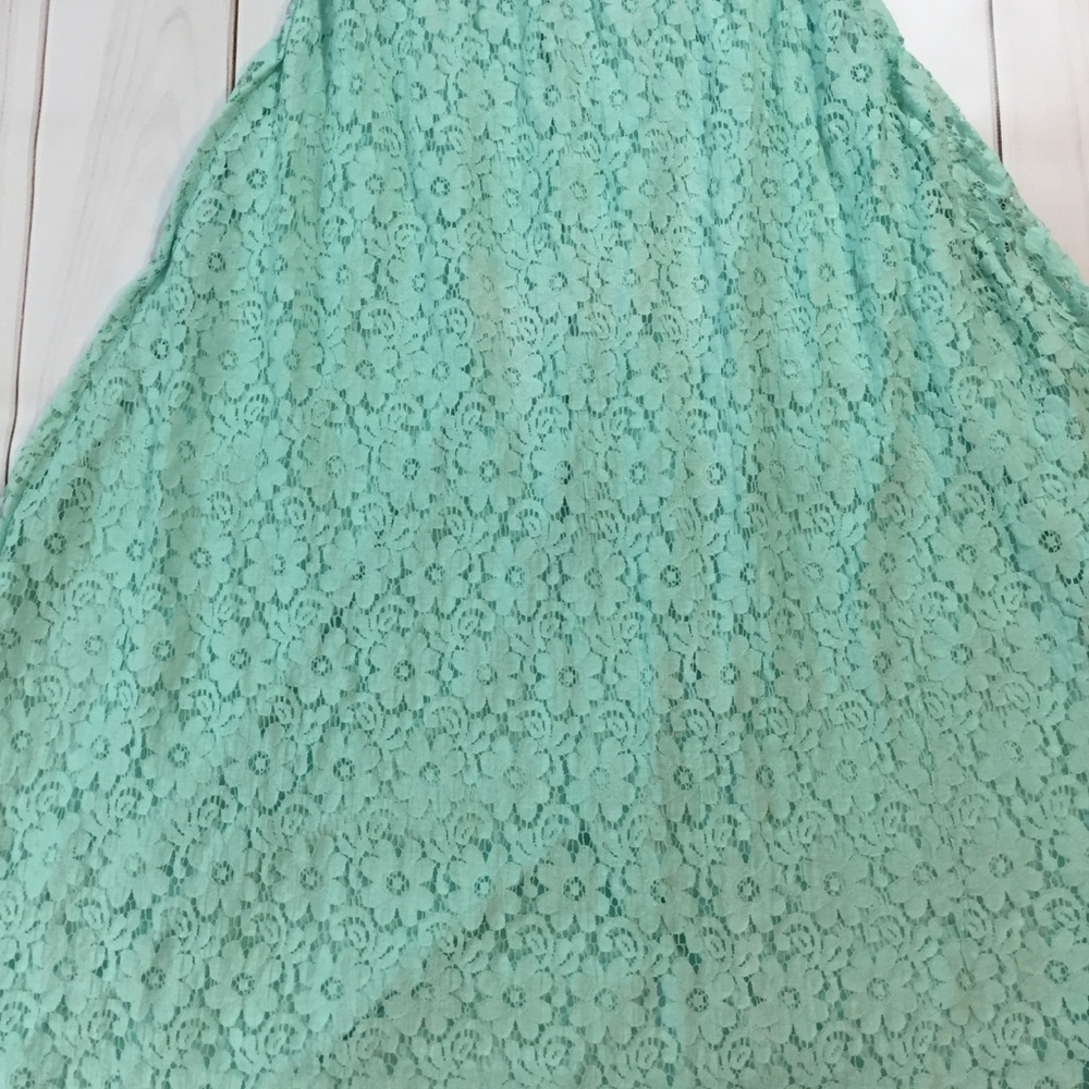 LulaRoe maxi skirt aqua blue lace women’s small